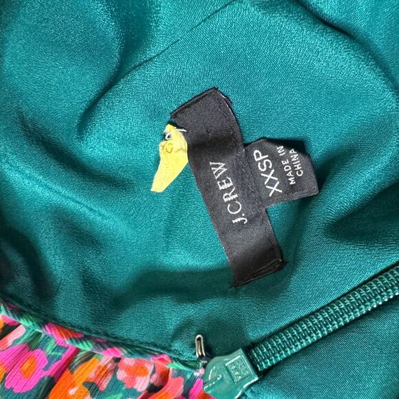 J.Crew Tiered Sleeveless Midi Dress Micro Meadow Floral Flower Garden Boho XXSP - Picture 4 of 6